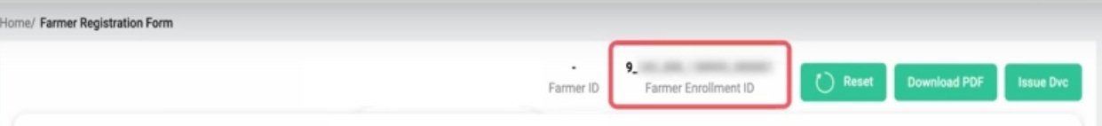 Farmer Enrollment ID